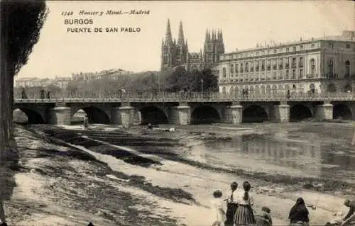 Ak Burgos Kastilien und León, San-Pablo-Brücke