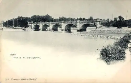 Ak Irún Baskenland Spanien, Internationale Brücke