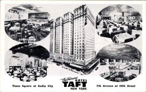 Ak New York City USA, Taft Hotel, Café, Lobby, Grill Times Square, 7th Avenue an der 50th Street