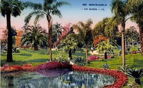 Ak Monte-Carlo Monaco, Les Jardins