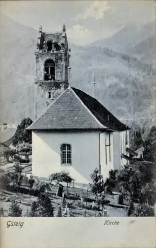 Ak Gsteigwiler Kanton Bern Schweiz, Kirche Gsteig