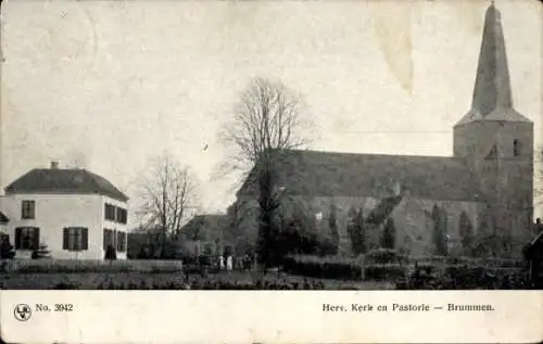 Ak Brummen Gelderland, Herv Kirche und Pfarrhaus