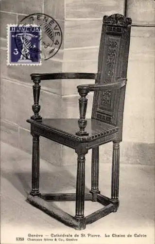 Ak Genf Genf Schweiz, Kathedrale St. Pierre, Calvin Chair