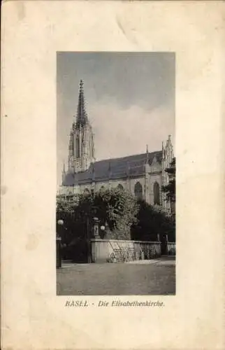 Passepartout Ak Basel Stadt Schweiz, Elisabethenkirche