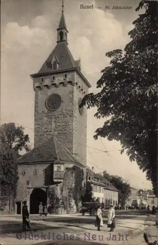 Ak Bâle Basel Stadt Schweiz, Blick auf das St. Johanntor