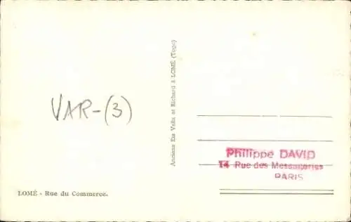 Ak Lome Togo, Geschäftsstraße