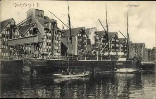 Ak Kaliningrad Königsberg Ostpreußen, Hundegatt, Segelschiff