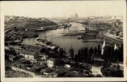 Foto Ak Sebastopol Sewastopol Ukraine, Panorama, Hafen