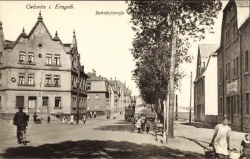 Ak Oelsnitz im Erzgebirge, Bahnhofstraße