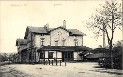 Ak Oederan in Sachsen, Bahnhof