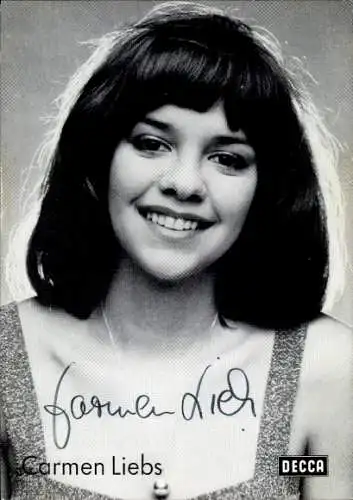 Ak Schauspielerin und Sängerin Carmen Liebs, Portrait, Autogramm