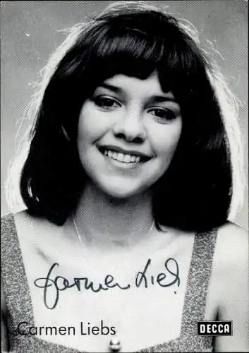 Ak Schauspielerin und Sängerin Carmen Liebs, Portrait, Autogramm