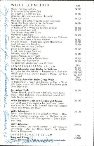 Ak Sänger Willy Schneider, Portrait, Sänger, Polydor, Autogramm