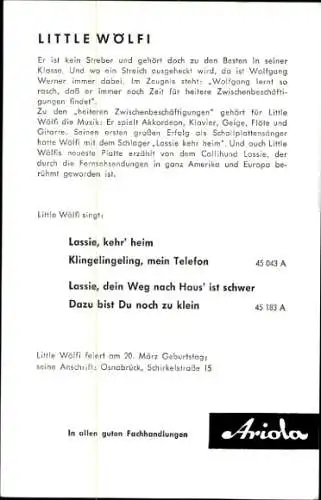 Ak Schauspieler Little Wölfi, Portrait, Autogramm, Collie