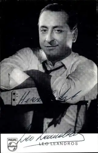 Ak Schauspieler und Sänger Leo Leandros, Portrait, Autogramm