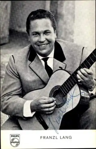 Ak Schauspieler Franzl Lang, Portrait, Autogramm, Sänger,Gitarre