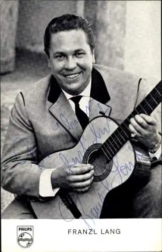 Ak Schauspieler Franzl Lang, Portrait, Autogramm, Sänger,Gitarre