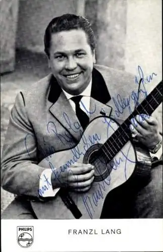 Ak Schauspieler Franzl Lang, Portrait, Autogramm, Sänger,Gitarre