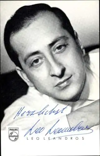 Ak Sänger Leo Leandros, Portrait, Autogramm