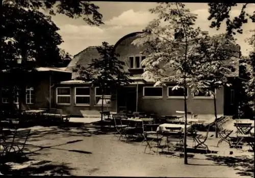 Ak Bad Düben an der Mulde, Kulturhaus des Moorbades, Terrasse