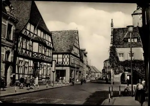 Ak Gardelegen in der Altmark, Thälmannstraße, Fachwerkhäuser