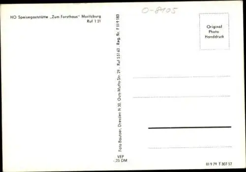 Ak Moritzburg in Sachsen, HO Speisegaststätte Zum Forsthaus