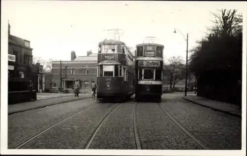 Foto Leeds Yorkshire England, Straßenbahn 2099, Meanwood, 1950