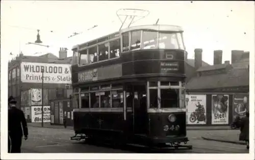 Foto Leeds Yorkshire England, Straßenbahn 349, Meadow Lane, 1949