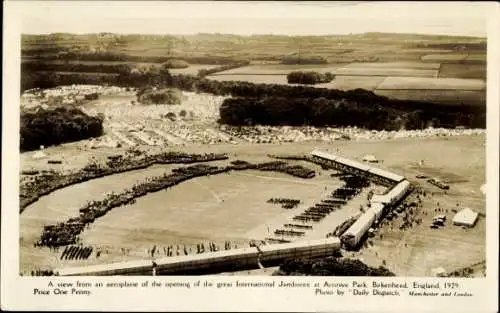 Ak International Jamboree, Arrowe Park, Birkenhead, England, 1929, Fliegeraufnahme