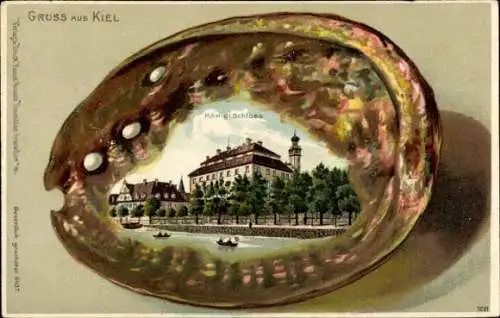 Präge Muschel Litho Kiel in Schleswig Holstein, Königliches Schloss