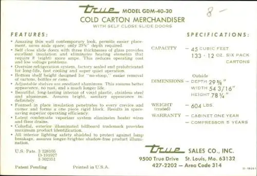 Ak True Model GDM 40 30, Cold Carton Merchandiser, Coca Cola, Sprite, Fanta