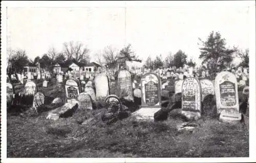 Judaika Ak Brest Litowsk Weißrussland, Jüdischer Friedhof, Grabsteine, Hebräisch