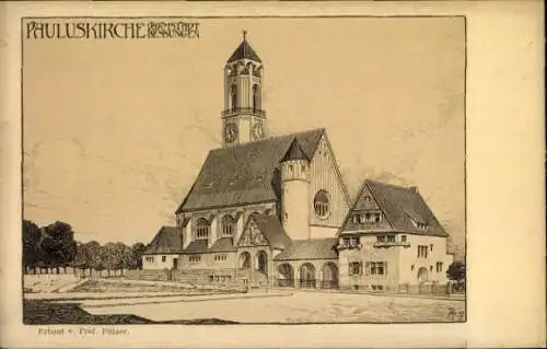 Künstler Ak Bessungen Darmstadt in Hessen, Pauluskirche