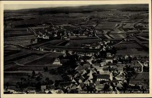 Ak Stetten am kalten Markt, Luftbild, Ort mit Lager Heuberg