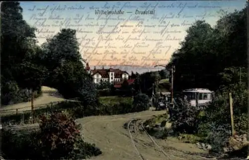 Ak Bad Wilhelmshöhe Kassel in Hessen, Druseltal, Straßenbahn