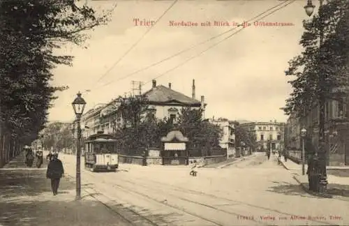 Ak Trier an der Mosel, Nordallee, Göbenstraße, Straßenbahn Nr. 19