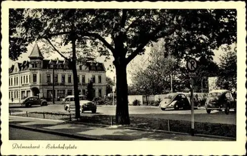 Ak Delmenhorst in Oldenburg, Bahnhofsplatz