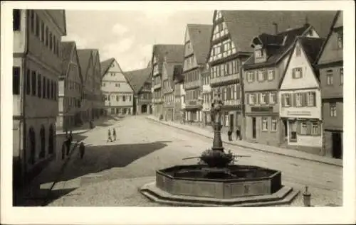 Ak Leonberg in Württemberg, Marktplatz, Brunnen