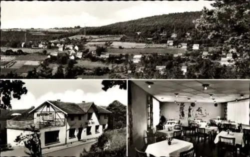 Ak Kortelshütte im Odenwaldkreis Rothenberg, Gasthaus und Pension zum Adler, Panorama vom Ort