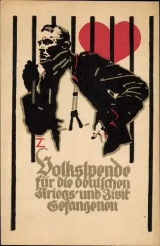 Künstler Ak Hohlwein, Ludwig, Volksspende für die deutschen Kriegs- und Zivil-Gefangenen 1916