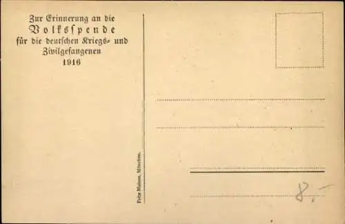 Künstler Ak Hohlwein, Ludwig, Volksspende für die deutschen Kriegs- und Zivil-Gefangenen 1916