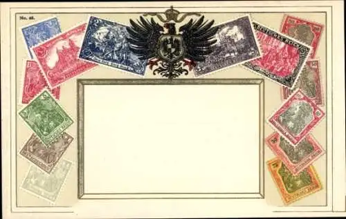 Briefmarken Wappen Ak Deutsches Reich