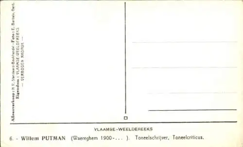 Ak Schriftsteller Willem Putman, Porträt