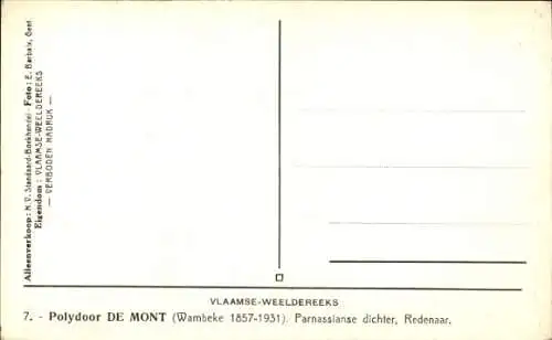 Ak Polydoor de Mont, Flämischer Dichter