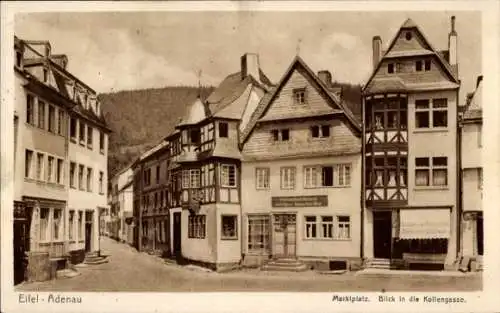 Ak Adenau in der Eifel, Marktplatz, Kollengasse