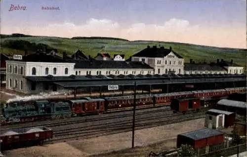 Ak Bebra an der Fulda Hessen, Bahnhof, Gleisseite, Eisenbahn