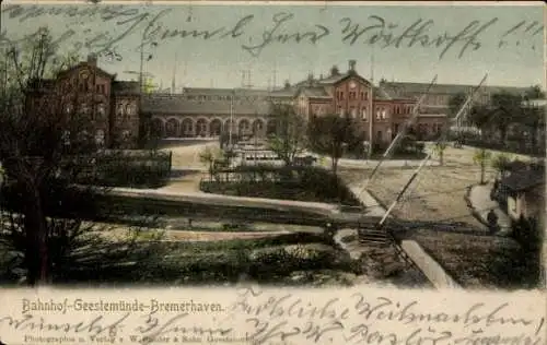 Ak Geestemünde Bremerhaven, Bahnhof