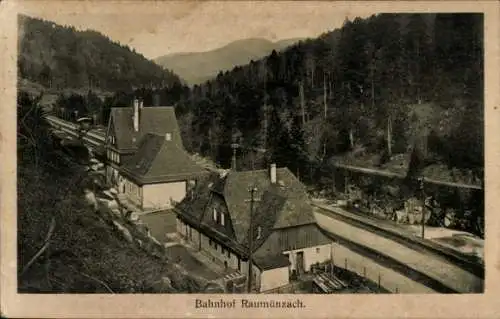 Ak Raumünzach Forbach im Schwarzwald, Bahnhof