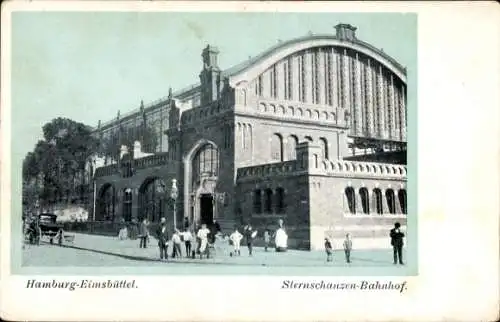 Ak Hamburg Eimsbüttel, Sternschanzen Bahnhof, Vorplatz