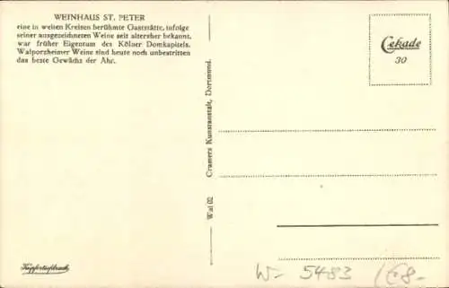 Ak Walporzheim Bad Neuenahr Ahrweiler, Weinhaus Sankt Peter